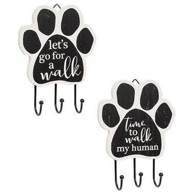 Paw Print Leash Hook 2 Asstd - The Fox Decor